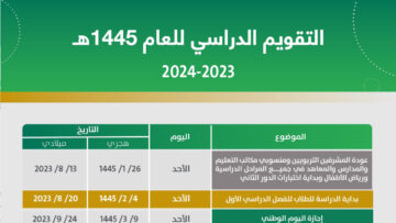 متى تبدأ الدراسة 1445 في المملكة السعودية