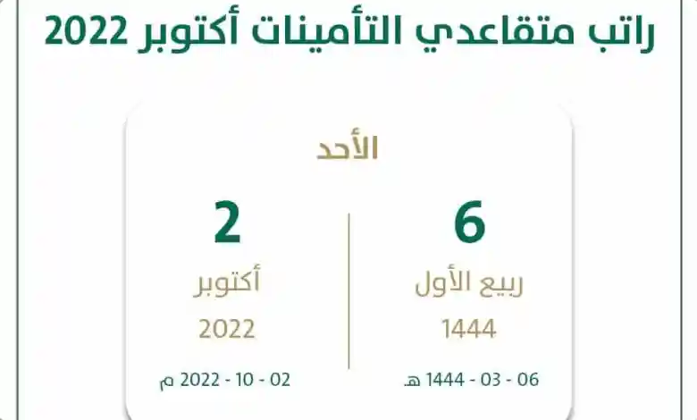 كم باقي على راتب التامينات 1444